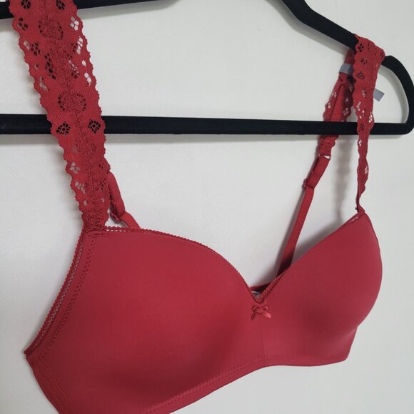 Aerie Real Happy Wireless Lightly Lined Bra Red 34B – New with Tags - Picture 3 of 11
